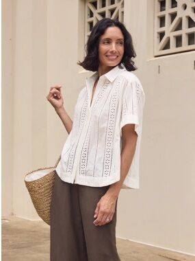 NWT Maye Sadie Shirt in Ivory Sz M